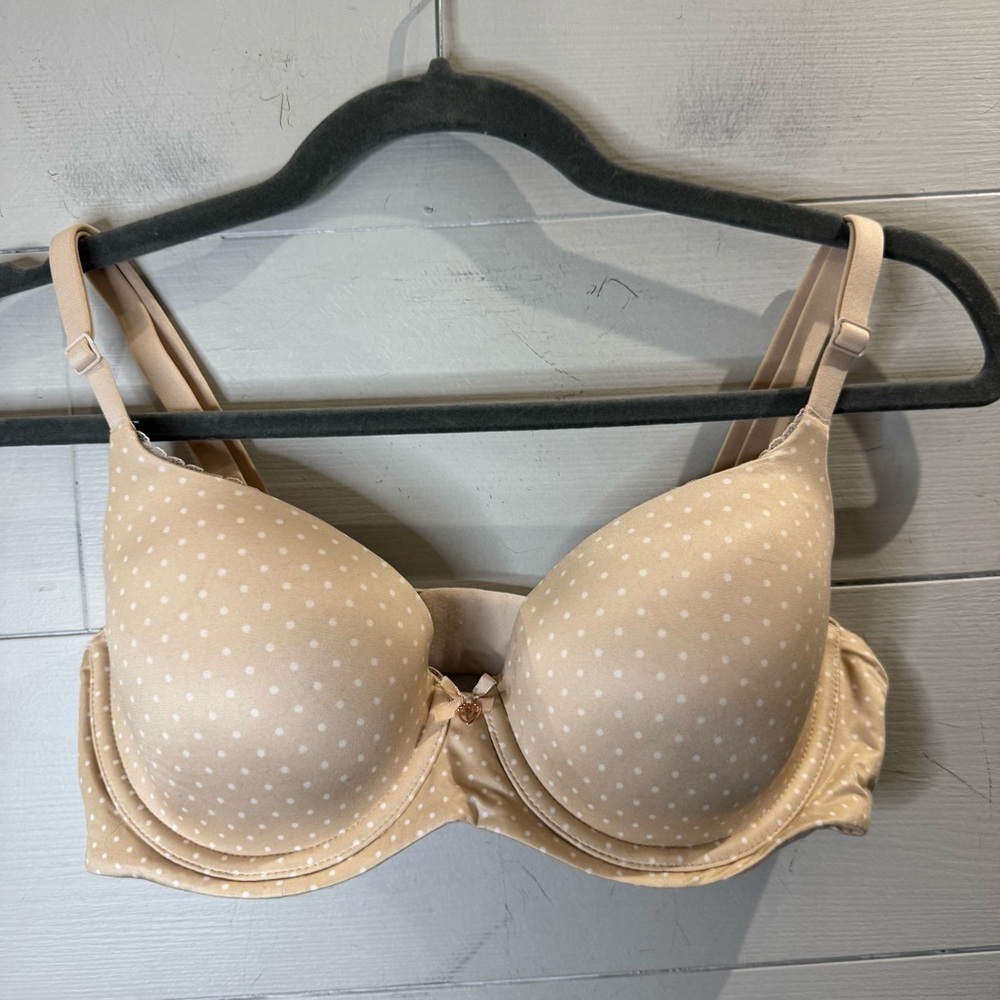 Victoria's Secret Beige Polka Dot Bra